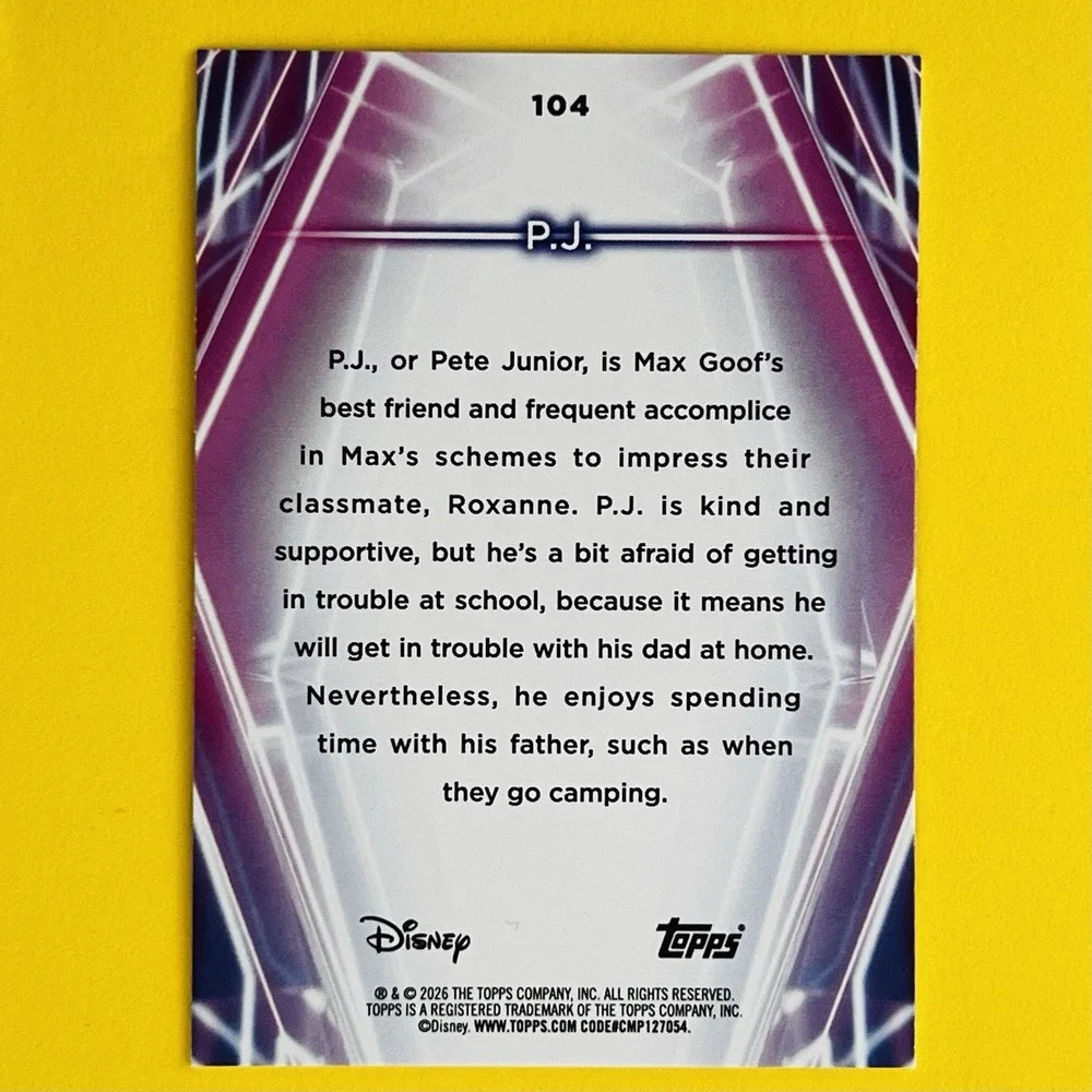 2026 Topps Disney NEON P.J. #104 Rainbow Foil‎
